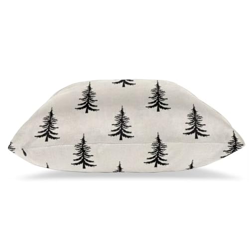 Sunshineyan Black Christmas Pillow Covers 22 x 22 Inch Set of 2 - Durable Linen Throw Cushion Cases