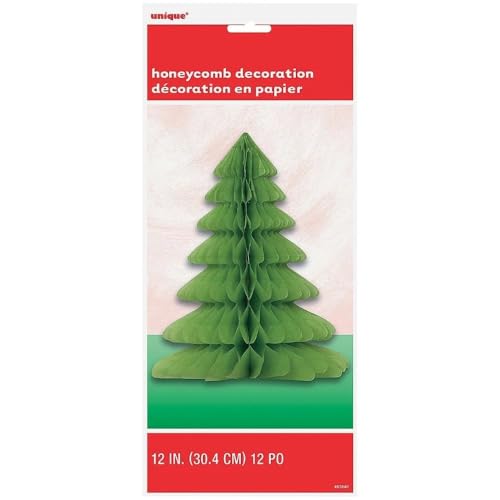 12-Inch Christmas Tree Honeycomb Centerpiece Decoration - Multicolor