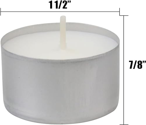 Stonebriar 100 Pack Unscented Tea Light Candles - 8 Hour Burn Time, White, Sibling 100