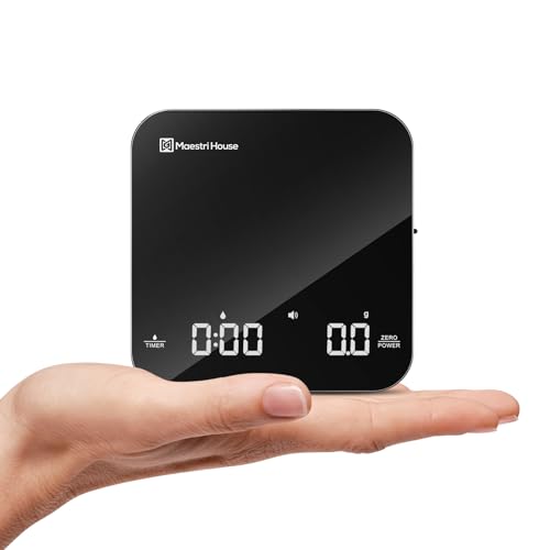 Maestri House Espresso Coffee Scale with Timer - Black & Silver, 0.1g Precision