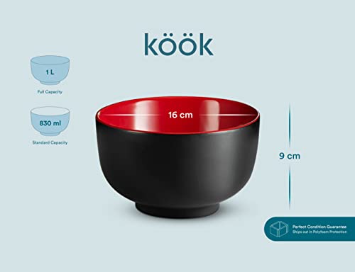 KooK Ramen Bowl, Japanese Bowls, Noodle Large Soup Ceramic, Capacity,
