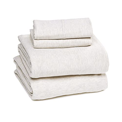 King Cotton Jersey Bed Sheet Set - Oatmeal, 4 Piece, Super Soft & Breathable