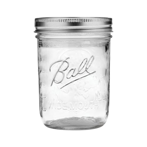 16oz Wide Mouth Mason Jars with Lids & Bands Pack of 24 - Clear, Used for Canning & Preserving
