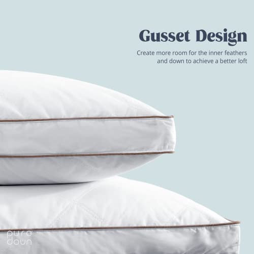Gusseted Style 1 Goose Feather & Down Pillow Set - Standard/Queen, Pack of 2
