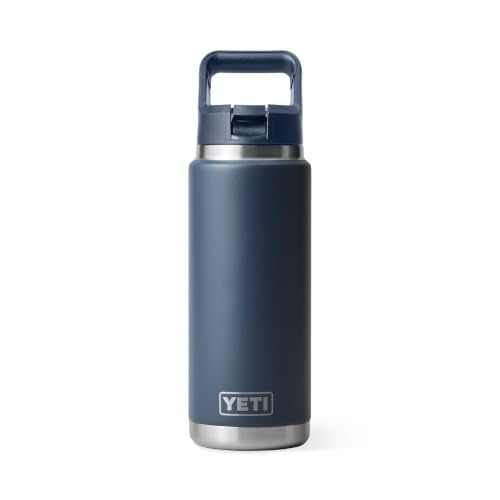 YETI Rambler 26 oz Vacuum Insulated Bottle with Color Matching Straw Cap - Navy