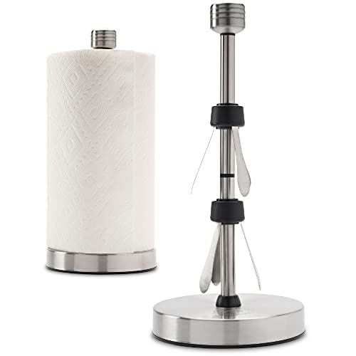 Heavy-Duty Stainless Steel Paper Towel Holder with Suction Cups - Silver