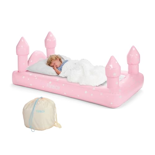 Kids Pink Castle Inflatable Air Bed Travel Mattress - Funboy, Single, 74x40 inches