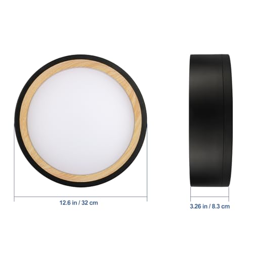 12.5-Inch Black LED Ceiling Light Flush Mount 2 Pack - Dimmable, 3CCT, Modern Design