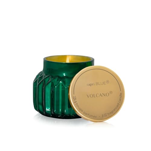 Capri Blue Volcano Scented Candle - 8 oz Emerald Green Gem Jar, Home Fragrance