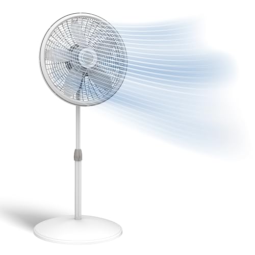 18-Inch Oscillating Pedestal Fan with Adjustable Height & Quiet Speed Settings
