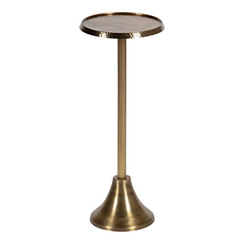 Kate and Laurel Sanzo Bohemian Side Table - Small Gold End Table for Display & Storage