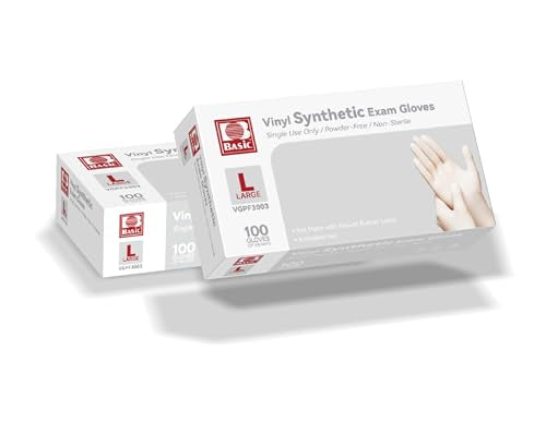 Large Case of 1,000 Latex-Free Clear Vinyl Exam Gloves - Powder-Free
