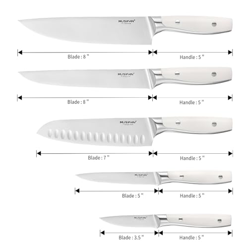Musifan 5-Piece Chef Knife Set - Modern Ultra Sharp Kitchen Knives with Ergonomic Handles