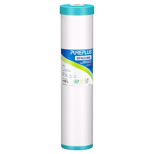 PUREPLUS 20x4.5 Inch Iron & Manganese Removal Water Filter - Reusable Filter Cartridge