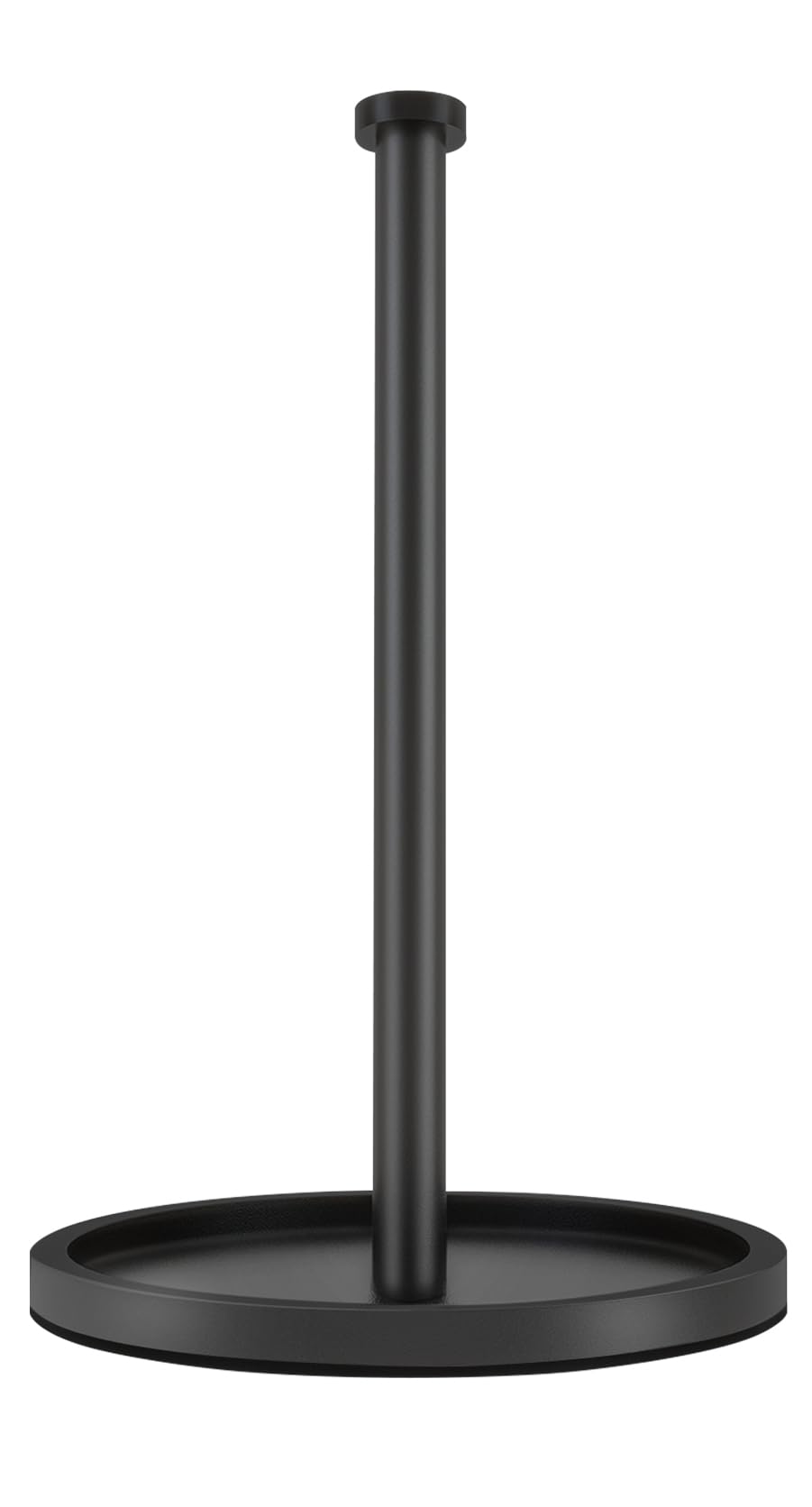 Paper Towel Holder Countertop, Stainless Steel Standing Paper Roll Holder with Anti Slip Weighted Base, Freestanding Paper Towel Holders for Kitchen, Matte Black