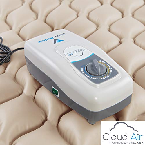 Vaunn Medical Air Pressure Mattress Topper Twin Size 36x78 with Whisper-Quiet Pump