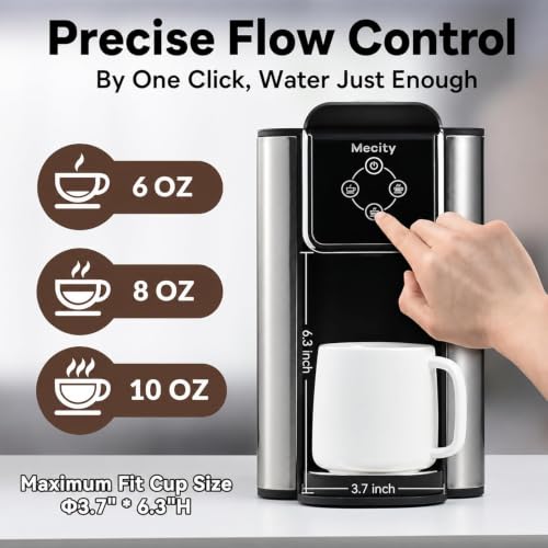 Mecity 3-in-1 Coffee Maker with 50oz Reservoir, Compatible with K-Cup, Silver & Black
