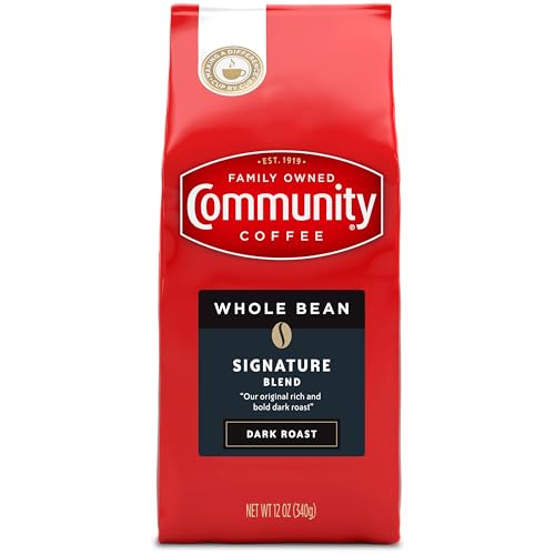 Community Coffee Signature Blend Whole Bean Dark Roast Coffee 12 oz Bag - Pack of 6