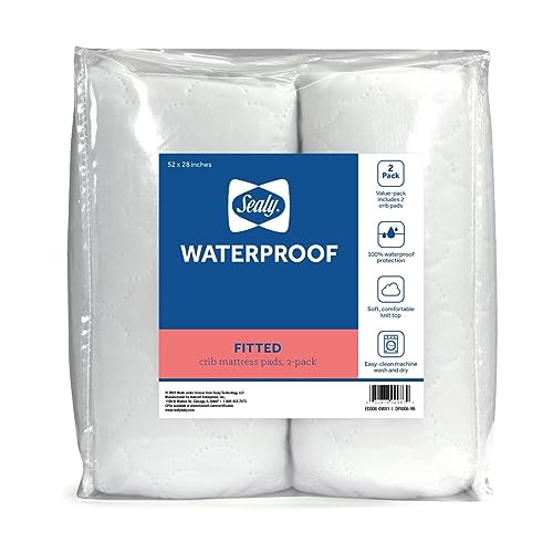 2-Pack Waterproof Crib Mattress Protector - Fitted Toddler Bed Cover, Soft & Machine Washable