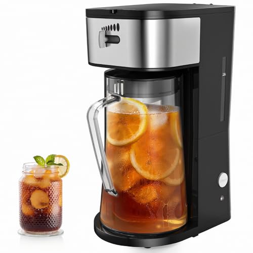 WATO FT Black Iced Coffee Tea Maker with Reusable Filter 3QT Pitcher