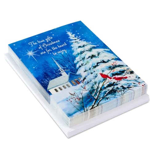 Winter Church Religious Christmas Cards 16-Pack - DaySpring Holiday Greeting Cards