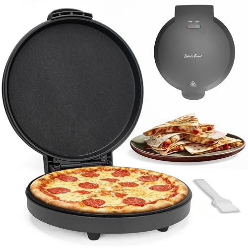 Baker's Friend Graphite 12-Inch Countertop Pizza Maker - Electric Home Kitchen Appliance
