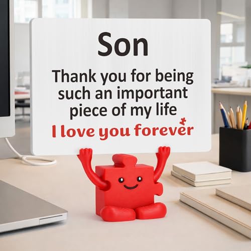 Son Gifts Puzzle Decor Plaque from Mom Dad – Thank You Forever Gift for Son (Variation: Son)