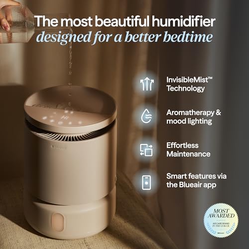 BLUEAIR 3.8L Top-Fill Humidifier for Bedroom - Small 1 Gal Beige DreamWell H38i