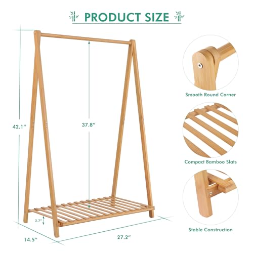 Jotsport 1 Tier Kids Clothing Rack - Foldable Child Garment Organizer for 3-6 Years