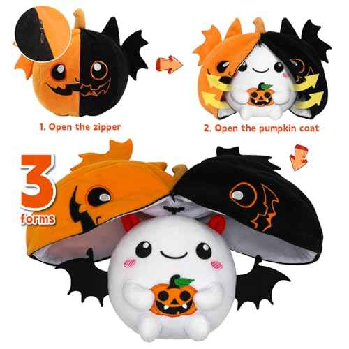 Pumpkins Plush Toys, Stuffed Animal Plush Pillow, Pumpkins Ghosts Halloween Plushies Toys for Adults and Kids, Christmas Birthday Party Home Decor