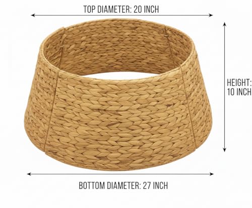 Hyacinth Christmas Tree Collar 27" - Natural Hand-Woven Basket Base