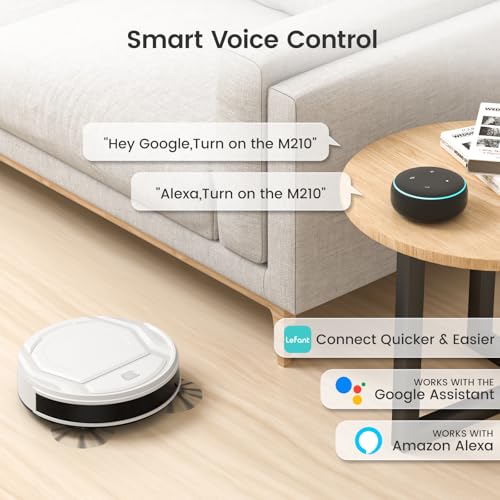 White Lefant M210 Pro Robot Vacuum Cleaner with Powerful Suction & 6 Cleaning Modes