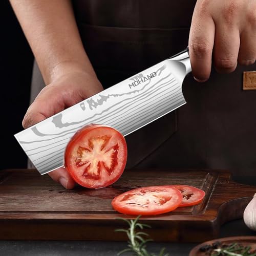 MDHAND Black Chef Knife Set with Roll Bag - Ultra Sharp Professional Kitchen Knives
