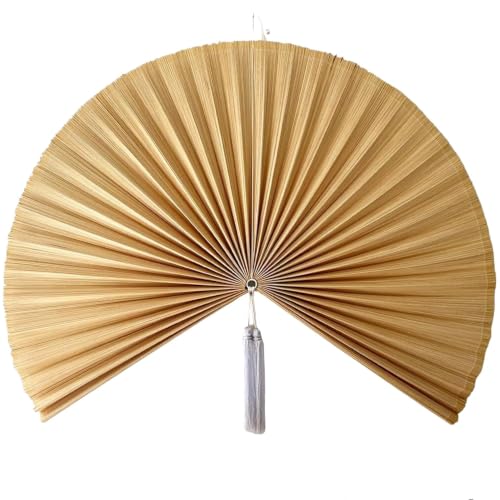 ChumDecor Ivory 60-Inch Bamboo Wall Fan Decor - Japanese Feng Shui Statement Piece