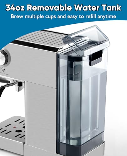 CUSIMAX Espresso Machine with 20 Bar Steam Wand & LED Touch Display