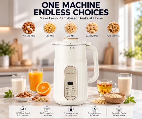 AlfaBot Nut Milk Maker Machine Cream 35oz Plant-Based Dairy Blender