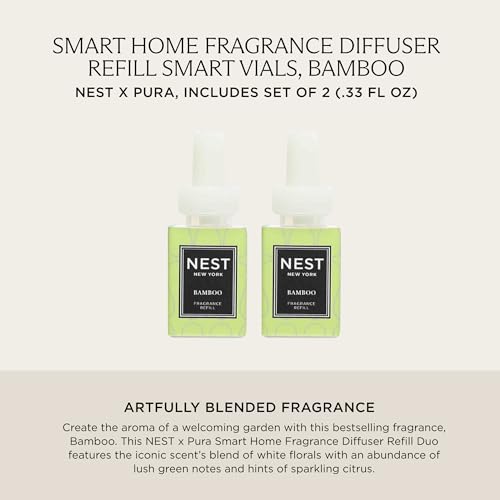 NEST New York Smart Home Fragrance Diffuser Refill Vials, Bamboo -