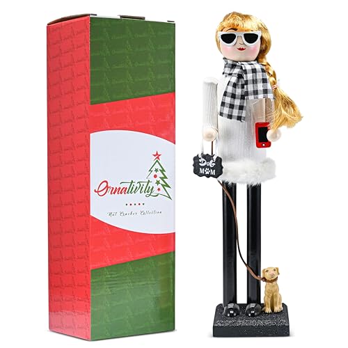 Ornativity Christmas Dog Mom Nutcracker 15" Decor Figure