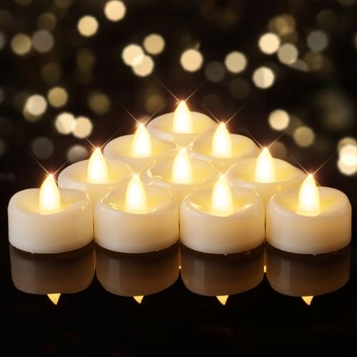 BEICHI Flameless Candles, 12/24/50/100/150 Pack Tea Lights Battery Operated, No Flickering Votive Candles LED Tea Lights for Halloween Christmas Wedding Home (12 Pack, Warm White)
