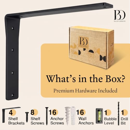 4 Pack Heavy Duty Shelf Brackets 16 Inch by Balin Designs –