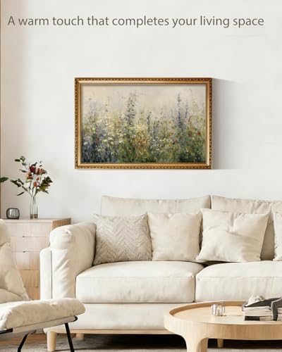 ARPEOTCY Large Vintage Gold Framed Floral Wall Art,Living Room