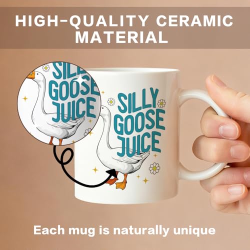 Silly Goose Juice 11 oz White Goose Ceramic Coffee Mug – White 3