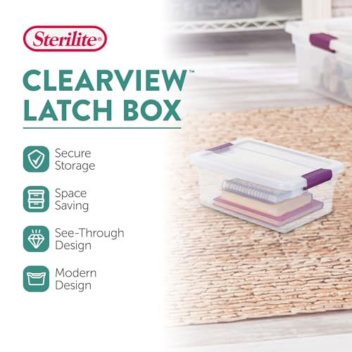 Sterilite ClearView Latch Storage Box - 6 Quart, 12-Pack