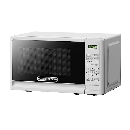Black+Decker White 0.7 Cu. Ft. Compact Countertop Microwave Oven 700W