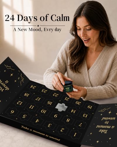 Black Healing Candle Advent Calendar 2026 with 24 Scented Soy Candles for Women