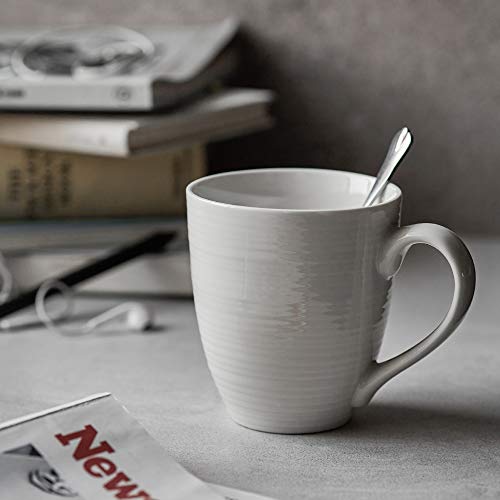 DOWAN White 17 Oz Coffee Mug Set of 6, Large Durable Ceramic Tea Cups