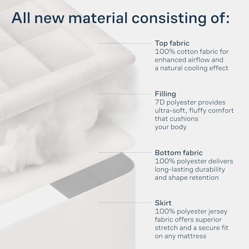 White King Size Cotton Mattress Pad Pillow Top 78x80 Ultra-Soft Breathable