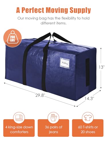 SWEET DOLPHIN 12 Pack Blue Heavy-Duty Moving Storage Bags 24 Gal 200LB