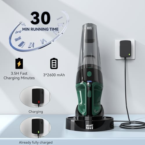 Cordless Handheld Vacuum Cleaner 9700Pa Suction LED Light Rechargeable