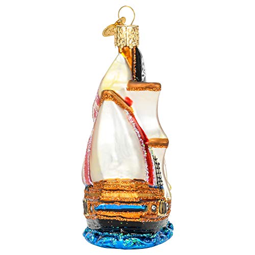 Old World Christmas Pirate Ship Glass Blown Christmas Ornaments - Holiday Tree Decor